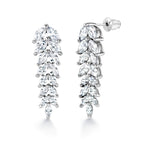 Load image into Gallery viewer, Wedding Fern Design Marquise CZ Earrings, Marquise Cz Dangle Earrings, Cz Dangle Earrings, Leaf Design Earrings, Cz Dangle EArrings, Brass Dangle Earrings
