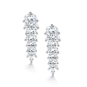 Wedding Fern Design Marquise CZ Earrings, Marquise Cz Dangle Earrings, Cz Dangle Earrings, Leaf Design Earrings, Cz Dangle EArrings, Brass Dangle Earrings