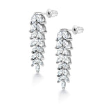 Load image into Gallery viewer, Wedding Fern Design Marquise CZ Earrings, Marquise Cz Dangle Earrings, Cz Dangle Earrings, Leaf Design Earrings, Cz Dangle EArrings, Brass Dangle Earrings

