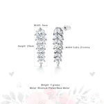 Load image into Gallery viewer, Wedding Fern Design Marquise CZ Earrings, Marquise Cz Dangle Earrings, Cz Dangle Earrings, Leaf Design Earrings, Cz Dangle EArrings, Brass Dangle Earrings
