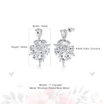 Load image into Gallery viewer, Wedding Flower Design Teardrop CZ Dangle Earrings, Wedding Flower Design Earrings, Teardrop CZ Dangle Earrings, CZ Dangle Earrings, Brass Dangle Earrings
