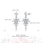 Load image into Gallery viewer, Marquise CZ  Dangle Earrings, CZ  Dangle Earrings, Marquise Dangle Earrings, Flower Design Dangle Earrings, Brass Dangle Earrings
