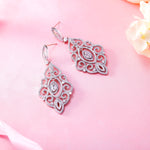 Load image into Gallery viewer, Victorian Style Lace Filigree CZ  Dangle Earrings, Victorian Style Lace Filigree Earrings, CZ  Dangle Earrings, Brass Dangle Earrings
