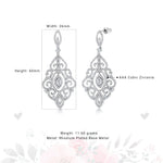 Load image into Gallery viewer, Victorian Style Lace Filigree CZ  Dangle Earrings, Victorian Style Lace Filigree Earrings, CZ  Dangle Earrings, Brass Dangle Earrings
