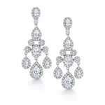 Load image into Gallery viewer, Teardrop Chandelier Design Wedding Dangle Earrings, Chandelier Design Earrings, Halo Dangle Earrings, Cz Dangle Earrings, Brass Dangle Earrings

