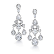 Teardrop Chandelier Design Wedding Dangle Earrings, Chandelier Design Earrings, Halo Dangle Earrings, Cz Dangle Earrings, Brass Dangle Earrings