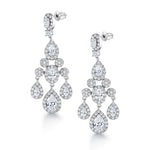 Load image into Gallery viewer, Teardrop Chandelier Design Wedding Dangle Earrings, Chandelier Design Earrings, Halo Dangle Earrings, Cz Dangle Earrings, Brass Dangle Earrings
