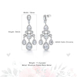 Load image into Gallery viewer, Teardrop Chandelier Design Wedding Dangle Earrings, Chandelier Design Earrings, Halo Dangle Earrings, Cz Dangle Earrings, Brass Dangle Earrings
