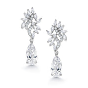 Teardrop CZ Luster Dangle Earrings, Cz Weddings Dangle Earrings, Bridal Earrings, Party Dangle Earrings
