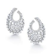 Marquise CZ Rhodium Plated Earrings, Party Cz Earrings, Finest Quality Marquise Cut AAA Cubic Zirconia Earrings