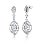 Load image into Gallery viewer, Marquise CZ Wedding Earrings,  Perfect drop earrings for a wedding,  Marquise Cut AAA Cubic Zirconia Dangle Earrings
