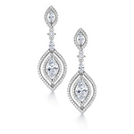 Load image into Gallery viewer, Marquise CZ Wedding Earrings,  Perfect drop earrings for a wedding,  Marquise Cut AAA Cubic Zirconia Dangle Earrings
