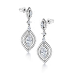 Load image into Gallery viewer, Marquise CZ Wedding Earrings,  Perfect drop earrings for a wedding,  Marquise Cut AAA Cubic Zirconia Dangle Earrings
