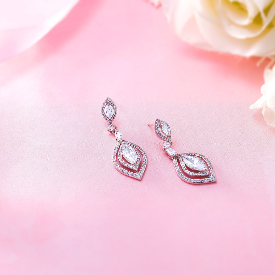 Marquise CZ Wedding Earrings,  Perfect drop earrings for a wedding,  Marquise Cut AAA Cubic Zirconia Dangle Earrings