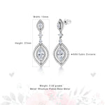 Load image into Gallery viewer, Marquise CZ Wedding Earrings,  Perfect drop earrings for a wedding,  Marquise Cut AAA Cubic Zirconia Dangle Earrings

