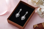 Load image into Gallery viewer, Marquise CZ Wedding Earrings,  Perfect drop earrings for a wedding,  Marquise Cut AAA Cubic Zirconia Dangle Earrings
