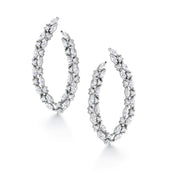 Curved 'V' Shaped Marquise And Round CZ  Earrings,  AAA Cubic Zirconia Dangle Earrings, Perfect drop earrings for wedding