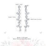 Load image into Gallery viewer, Multi Shape CZ Wedding Long Flower Design Earrings, Wave Design Earrings, CZ Wedding Long Earrings, Brass Dangle Earrings
