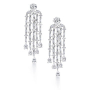 Finest Quality Pear, Emerald and Round Cut AAA Cubic Zirconia Dangle Earrings,  Perfect dangle earrings for wedding