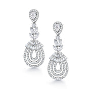 Wedding Victorian Design CZ Dangle Earrings, Finest Quality Pear, Marquise, Emerald and Round Cut AAA Cubic Zirconia dangle Earrings