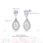 Load image into Gallery viewer, Wedding Teardrop Dangle Earrings, Finest Quality Pear and Round Cut AAA Cubic Zirconia Dangle Earrings
