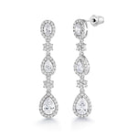 Load image into Gallery viewer, Wedding Step Teardrop Earrings,  Finest Quality Pear, Oval and Round AAA Cubic Zirconia Dangle Earrings, Perfect drop earrings for wedding
