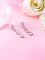 Load image into Gallery viewer, Wedding Step Teardrop Earrings,  Finest Quality Pear, Oval and Round AAA Cubic Zirconia Dangle Earrings, Perfect drop earrings for wedding
