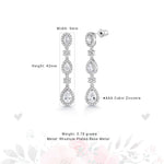 Load image into Gallery viewer, Wedding Step Teardrop Earrings,  Finest Quality Pear, Oval and Round AAA Cubic Zirconia Dangle Earrings, Perfect drop earrings for wedding

