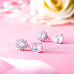 Load image into Gallery viewer, Wedding Teardrop Cubic Zirconia Earrings, Pear Wedding Earrings, Oval and Round Cut Cz Earrings, Cz Dangle Earrings

