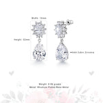 Load image into Gallery viewer, Wedding Teardrop Cubic Zirconia Earrings, Pear Wedding Earrings, Oval and Round Cut Cz Earrings, Cz Dangle Earrings
