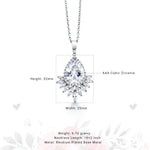 Load image into Gallery viewer, Wedding Teardrop and Marquise AAA Cubic Zirconia Chandelier Design Halo Pendant Necklace - 16+2 Inch Chain
