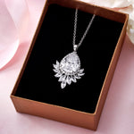 Load image into Gallery viewer, Wedding Teardrop and Marquise AAA Cubic Zirconia Chandelier Design Halo Pendant Necklace - 16+2 Inch Chain
