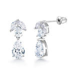 Load image into Gallery viewer, Wedding Teardrop and Marquise AAA Cubic Zirconia Chandelier Design Earrings Necklace Set- 17 Inch Length

