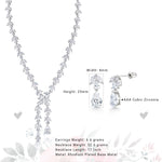 Load image into Gallery viewer, Wedding Teardrop and Marquise AAA Cubic Zirconia Chandelier Design Earrings Necklace Set- 17 Inch Length
