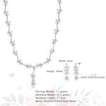 Load image into Gallery viewer, Teardrop CZ Flower Design Necklace Set- 17 Inch Length,  Multi Shape Cz Necklace Set, Wedding Necklace Set, Brass Necklace Set
