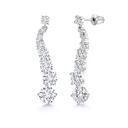 Round Cut AAA Cz Rhodium Plated Tennis Earrings Necklace Set- 17 Inch Length, Wedding Necklace Set, Cz Necklace Set
