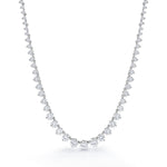 Load image into Gallery viewer, Round Cut AAA Cz Rhodium Plated Tennis Earrings Necklace Set- 17 Inch Length, Wedding Necklace Set, Cz Necklace Set
