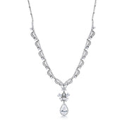 Teardrop  CZ Necklace Set- 18 Inch, Multi Shape Cz Necklace Set, Cz Necklace Set, Wedding Necklace Set
