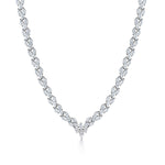 Load image into Gallery viewer, Wedding Necklace Set-17 Inch Length, Marquise Cut AAA Cubic Zirconia Rhodium Plated Necklace Set, Bracelet Earrings and Necklace Set
