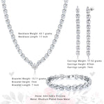 Load image into Gallery viewer, Wedding Necklace Set-17 Inch Length, Marquise Cut AAA Cubic Zirconia Rhodium Plated Necklace Set, Bracelet Earrings and Necklace Set
