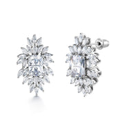 CZ Wedding Necklace Set- 16 Inch Length, Marquise Cz Necklace Set, Emrald Cut Cz Necklace Set, Wedding Necklace Set