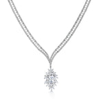 Load image into Gallery viewer, CZ Wedding Necklace Set- 16 Inch Length, Marquise Cz Necklace Set, Emrald Cut Cz Necklace Set, Wedding Necklace Set
