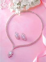 Load image into Gallery viewer, CZ Wedding Necklace Set- 16 Inch Length, Marquise Cz Necklace Set, Emrald Cut Cz Necklace Set, Wedding Necklace Set
