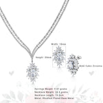 Load image into Gallery viewer, CZ Wedding Necklace Set- 16 Inch Length, Marquise Cz Necklace Set, Emrald Cut Cz Necklace Set, Wedding Necklace Set
