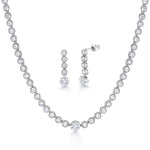 Load image into Gallery viewer, CZ Tennis Necklace Set- 17 Inch Length, Tennis Necklace Set, Cz Necklace Set, Party Wear Necklace Set
