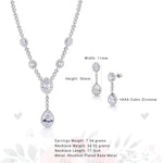 Load image into Gallery viewer, Pear and Oval CZ Necklace Set- 17 Inch Length, Multi Shape Cz Necklace Set, Party Wear Necklace Set, Wedding Necklace Set
