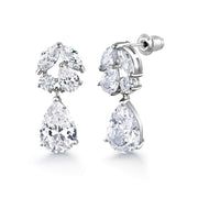 Combination of Pear Necklace set- 16 Inch length, Pear, Marquise and Round Cut AAA Cubic Zirconia Necklace Set