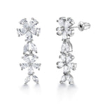 Load image into Gallery viewer, Marquise Cut AAA Cubic Zirconia Flower Choker Style Earrings Necklace Wedding Set- 17 Inch Length
