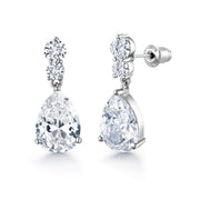 Marquise and Round AAA Cubic Zirconia Statement Wedding Earrings Necklace Set, Wedding Necklace Set