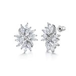 Load image into Gallery viewer, Marquise CZ Floral Pendant Earring Set 16+2 Inch Chain,  Flower Design Jewelry Set, Marquise Cz Pendant Set, Brass Pendant Set, Cz Pendant Set
